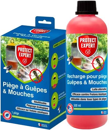 Protect Expert Piège à guêpes et Mouches + recharge appât